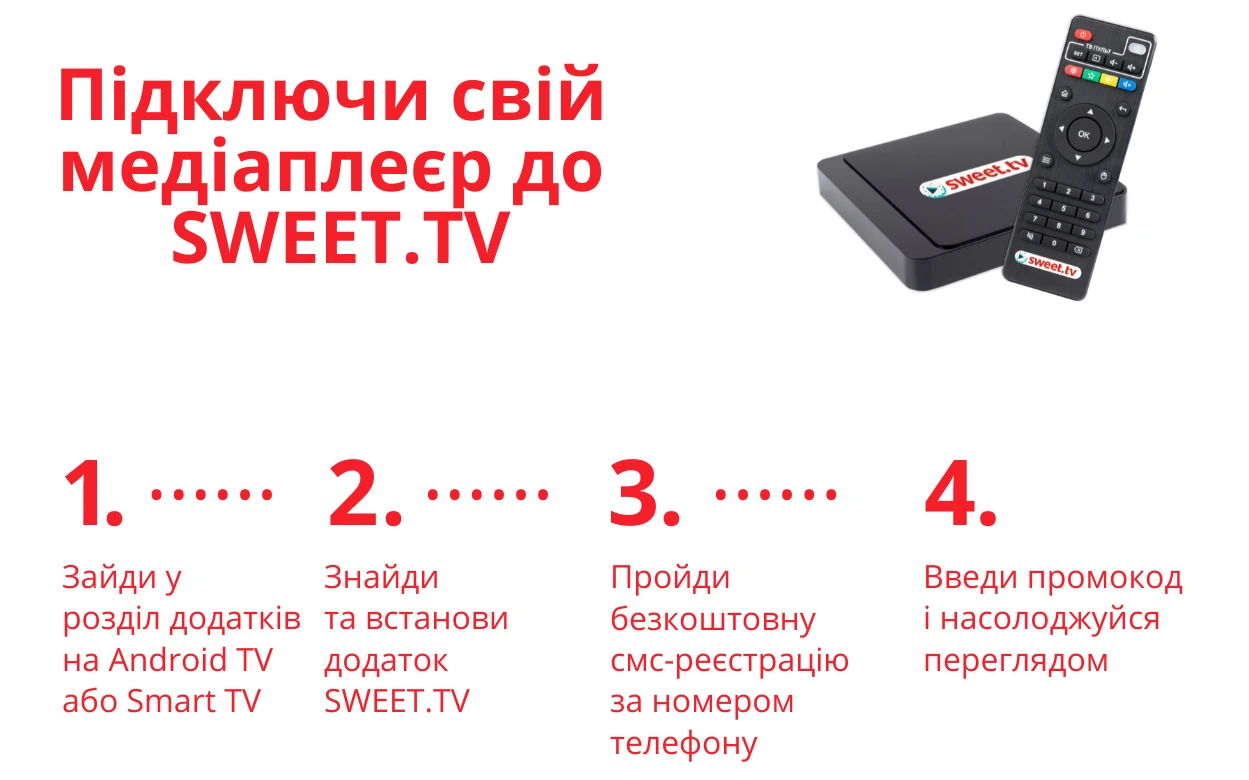 Підключи свій маіаплеєр до SWEET.tv